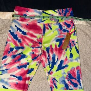 Justice Tie-Dye Leggings - Pink, Blue, Neon Yellow